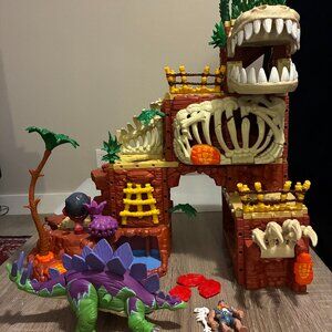 Imaginext T-Rex Mountain Playset – COMPLETE + Extra Figures & Accessories